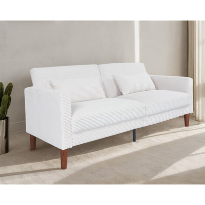 Divano, divano in velluto a coste, divano a due posti con 2 cuscini per soggiorno, camera da letto