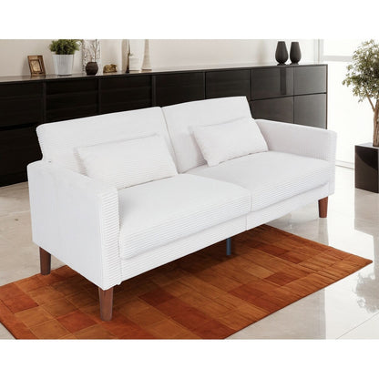 Divano, divano in velluto a coste, divano a due posti con 2 cuscini per soggiorno, camera da letto