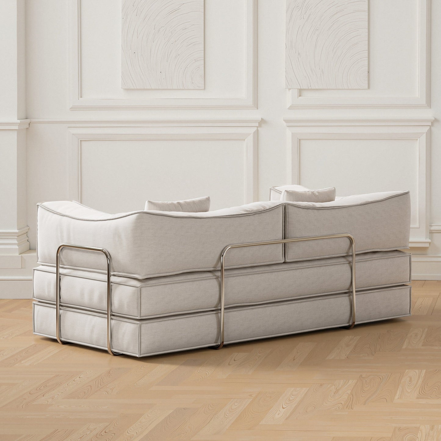 Divano modulare convertibile in ciniglia da 82 pollici per soggiorno