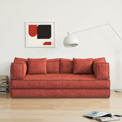 Divano modulare convertibile in ciniglia da 82 pollici per soggiorno