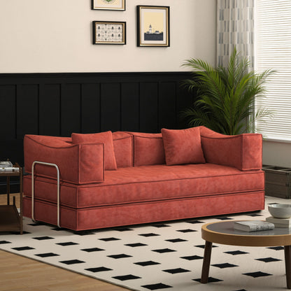 Divano modulare convertibile in ciniglia da 82 pollici per soggiorno