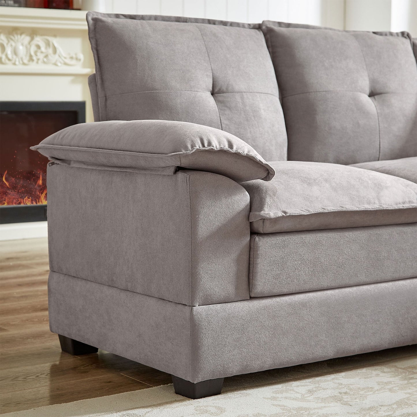 Divano componibile a L da 82,28 pollici con sedute a nuvola per soggiorno