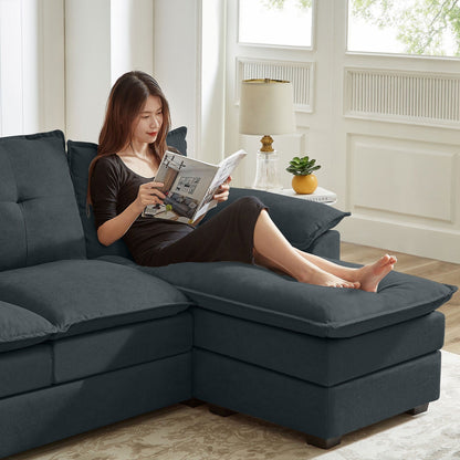 Divano componibile a L da 82,28 pollici con sedute a nuvola per soggiorno