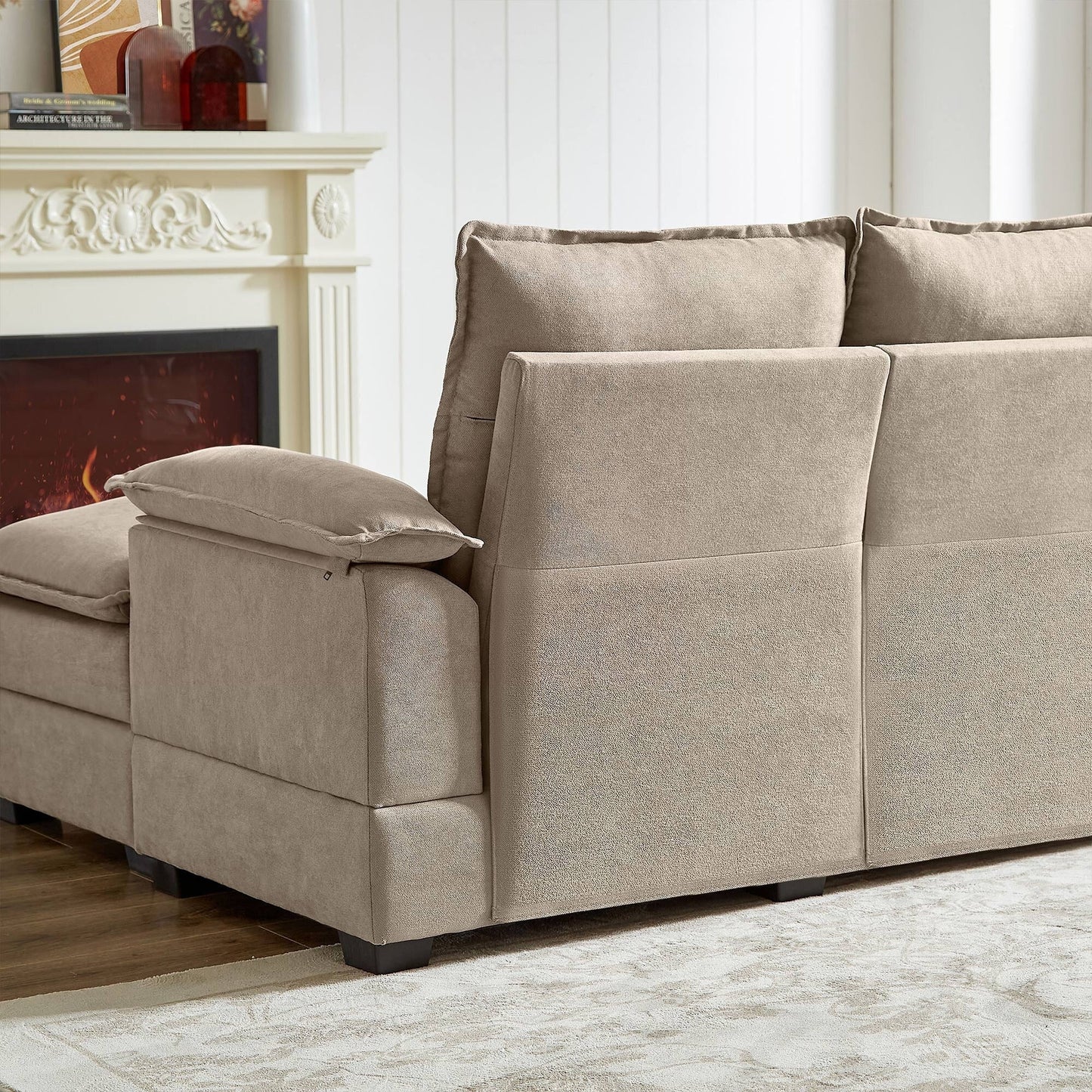 Divano componibile a L da 82,28 pollici con sedute a nuvola per soggiorno