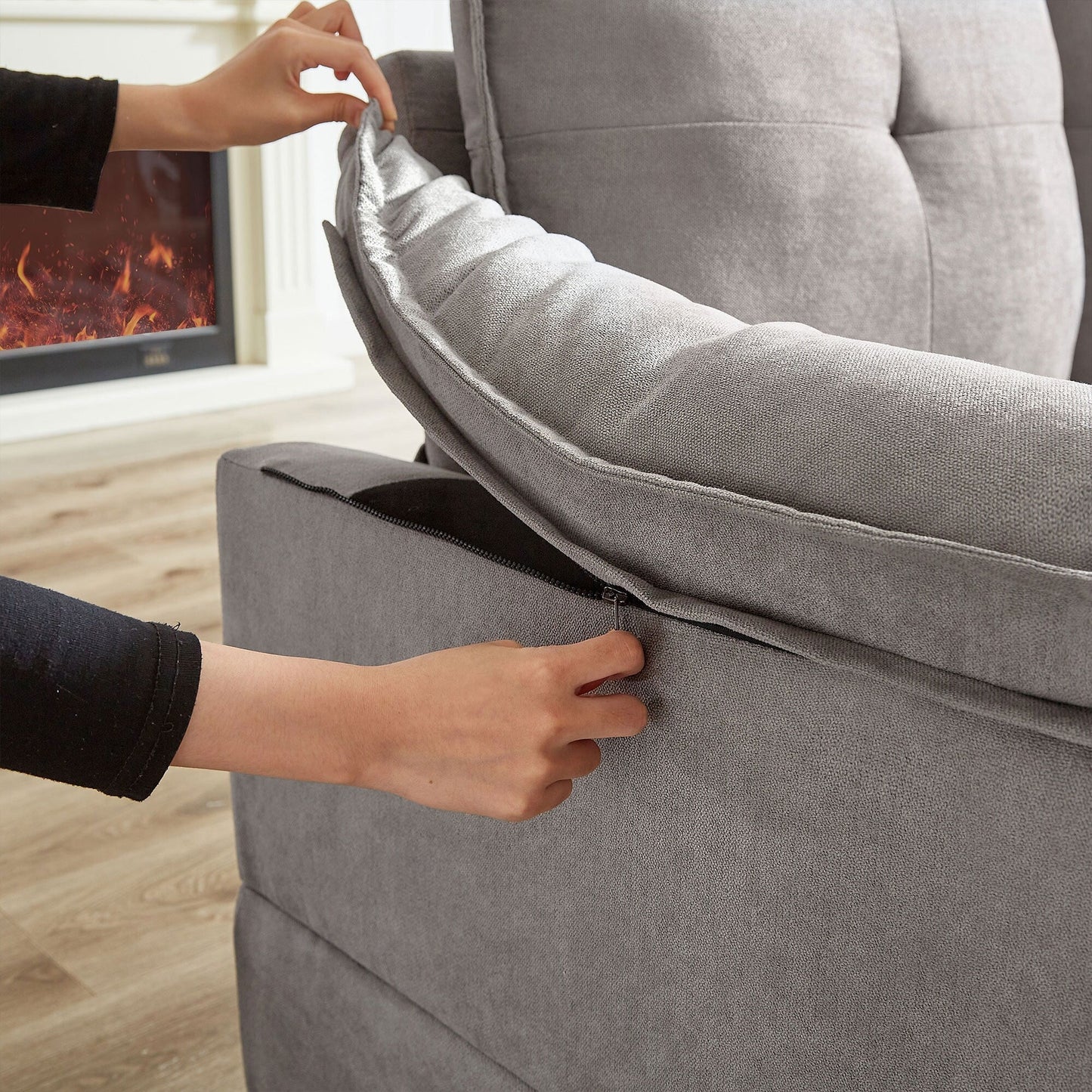 Divano componibile a L da 82,28 pollici con sedute a nuvola per soggiorno