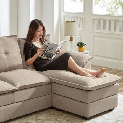 Divano componibile a L da 82,28 pollici con sedute a nuvola per soggiorno