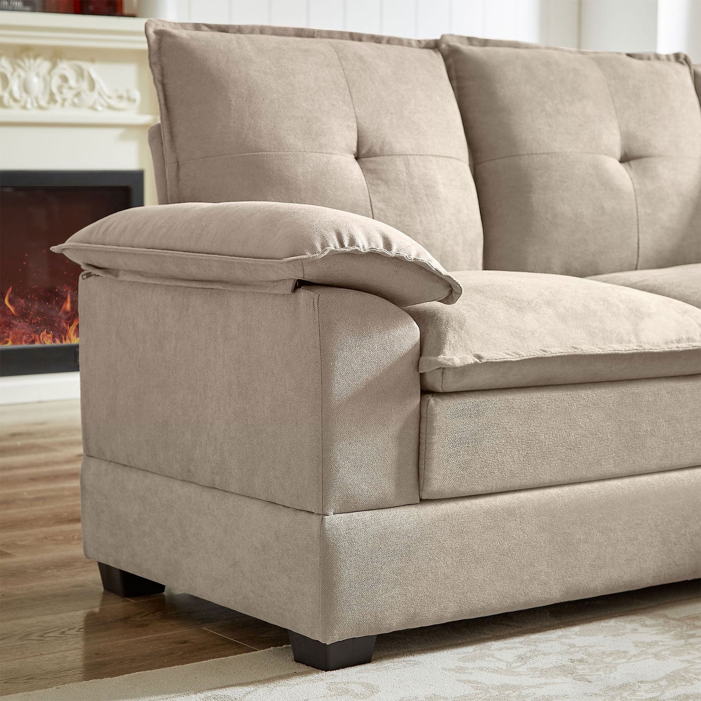 Divano componibile a L da 82,28 pollici con sedute a nuvola per soggiorno