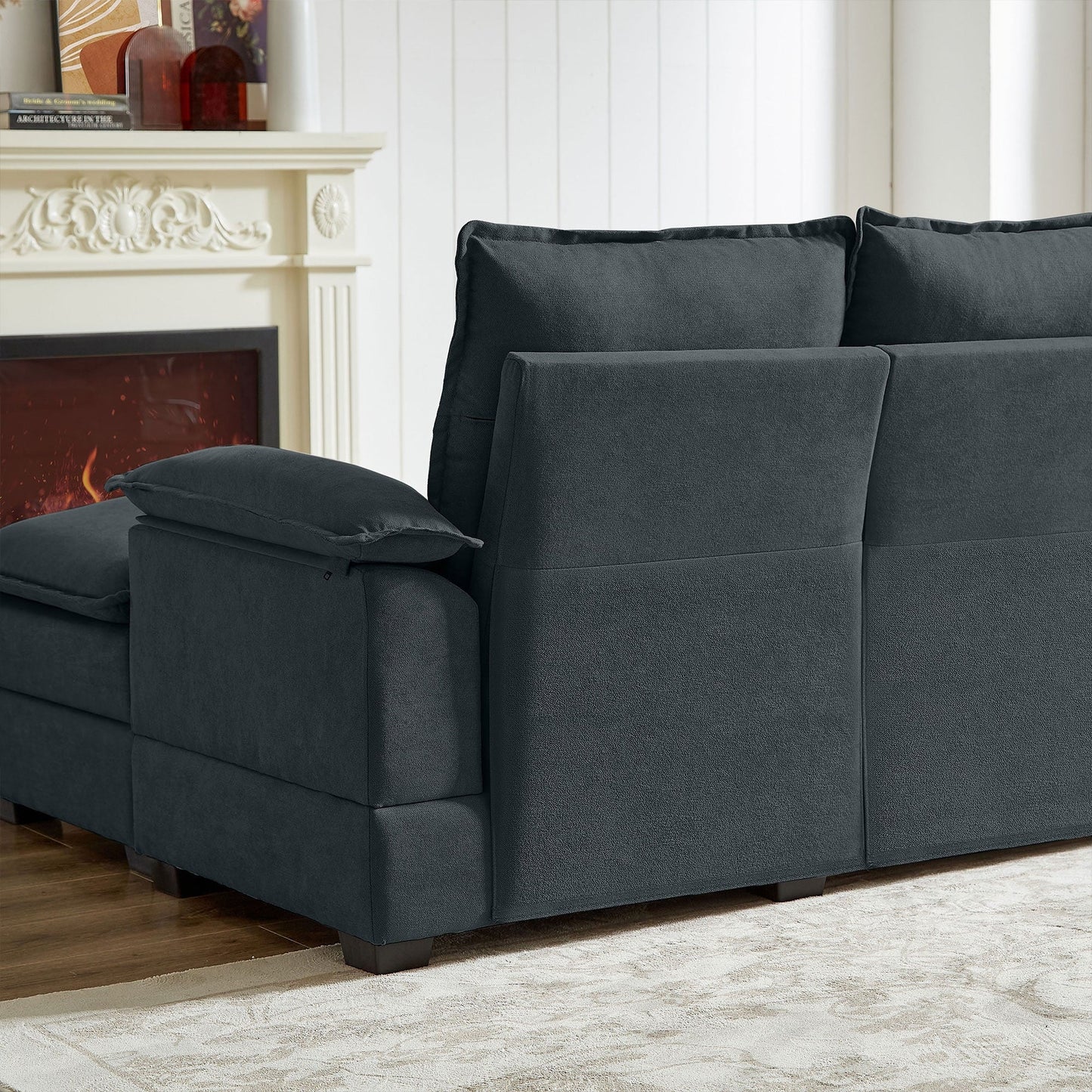 Divano componibile a L da 82,28 pollici con sedute a nuvola per soggiorno