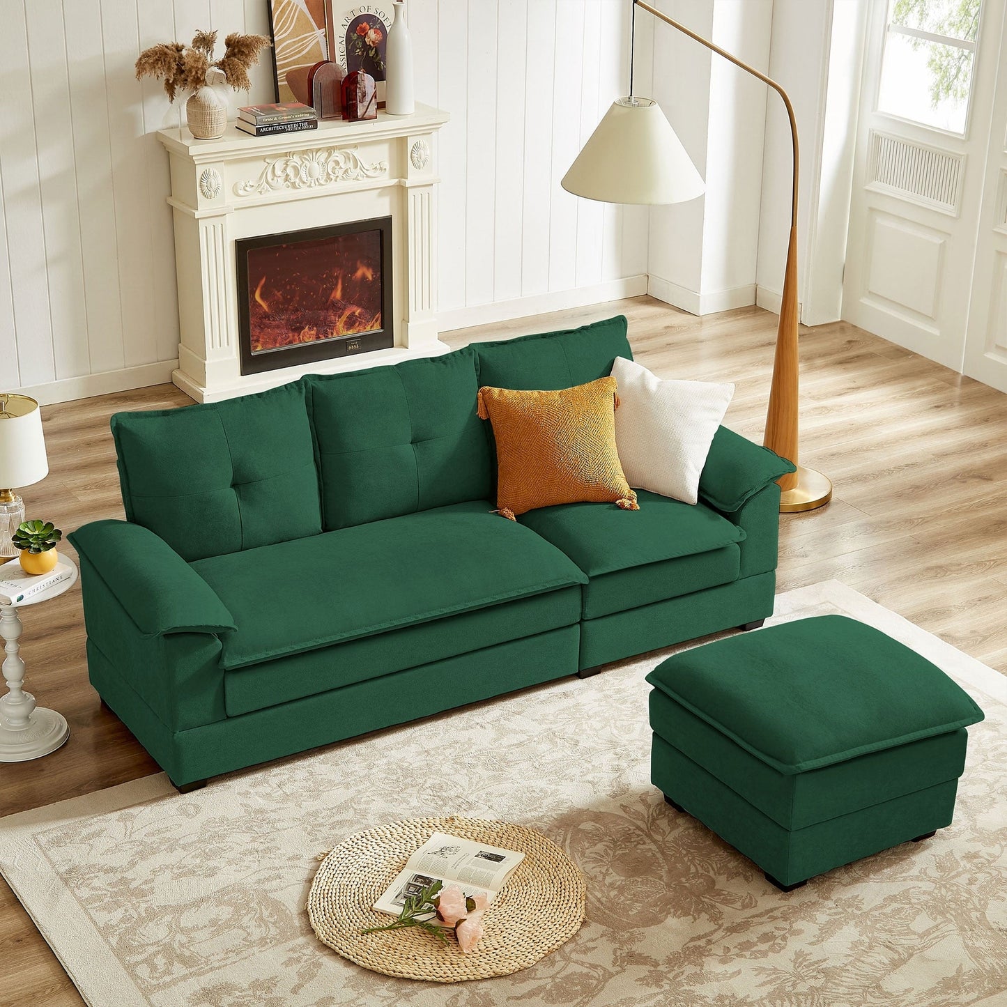 Divano componibile a L da 82,28 pollici con sedute a nuvola per soggiorno