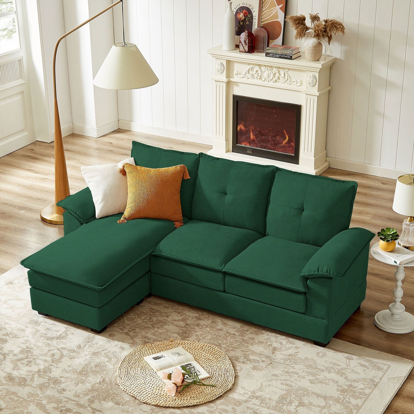 Divano componibile a L da 82,28 pollici con sedute a nuvola per soggiorno