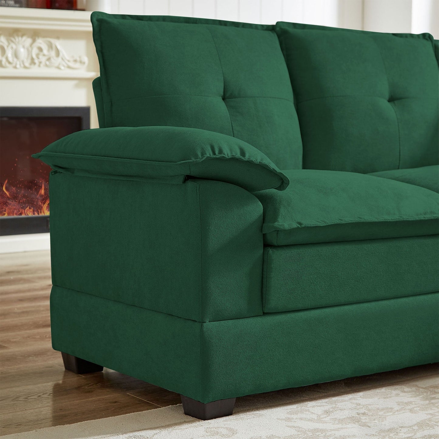 Divano componibile a L da 82,28 pollici con sedute a nuvola per soggiorno