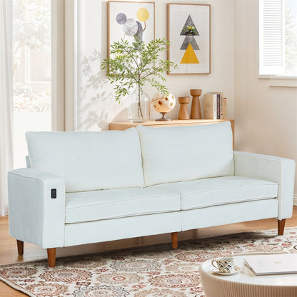 Divano reclinabile in ciniglia moderno da 82,6 pollici per soggiorno, divano a due posti, fodera per divano rimovibile con USB, facile da installare