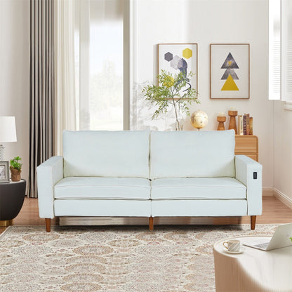 Divano reclinabile in ciniglia moderno da 82,6 pollici per soggiorno, divano a due posti, fodera per divano rimovibile con USB, facile da installare