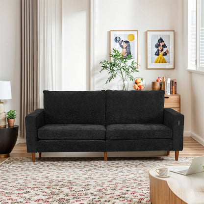 Divano reclinabile in ciniglia moderno da 82,6 pollici per soggiorno, divano a due posti, fodera per divano rimovibile con USB, facile da installare