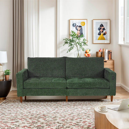 Divano reclinabile in ciniglia moderno da 82,6 pollici per soggiorno, divano a due posti, fodera per divano rimovibile con USB, facile da installare