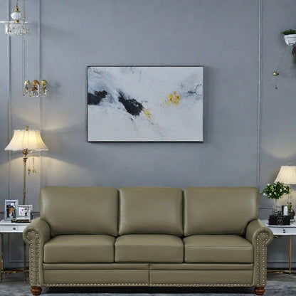 Divano a 3 posti in similpelle con contenitore, struttura in legno massello e metallo, supporto a 6 gambe, contenitori sotto il sedile