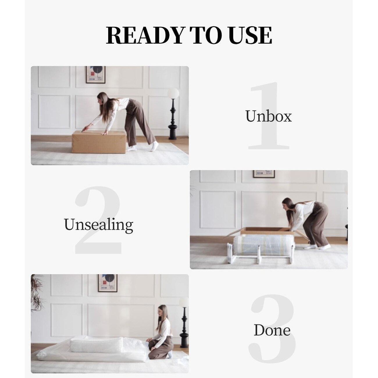 Divano modulare a 3 posti in schiuma 82.68 con schienale rimovibile, seduta larga 70 cm, rivestimento lavabile, struttura in acciaio inossidabile