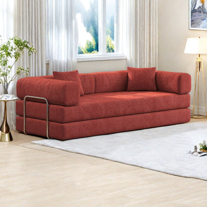 Divano modulare a 3 posti in schiuma 82.68 con schienale rimovibile, seduta larga 70 cm, rivestimento lavabile, struttura in acciaio inossidabile