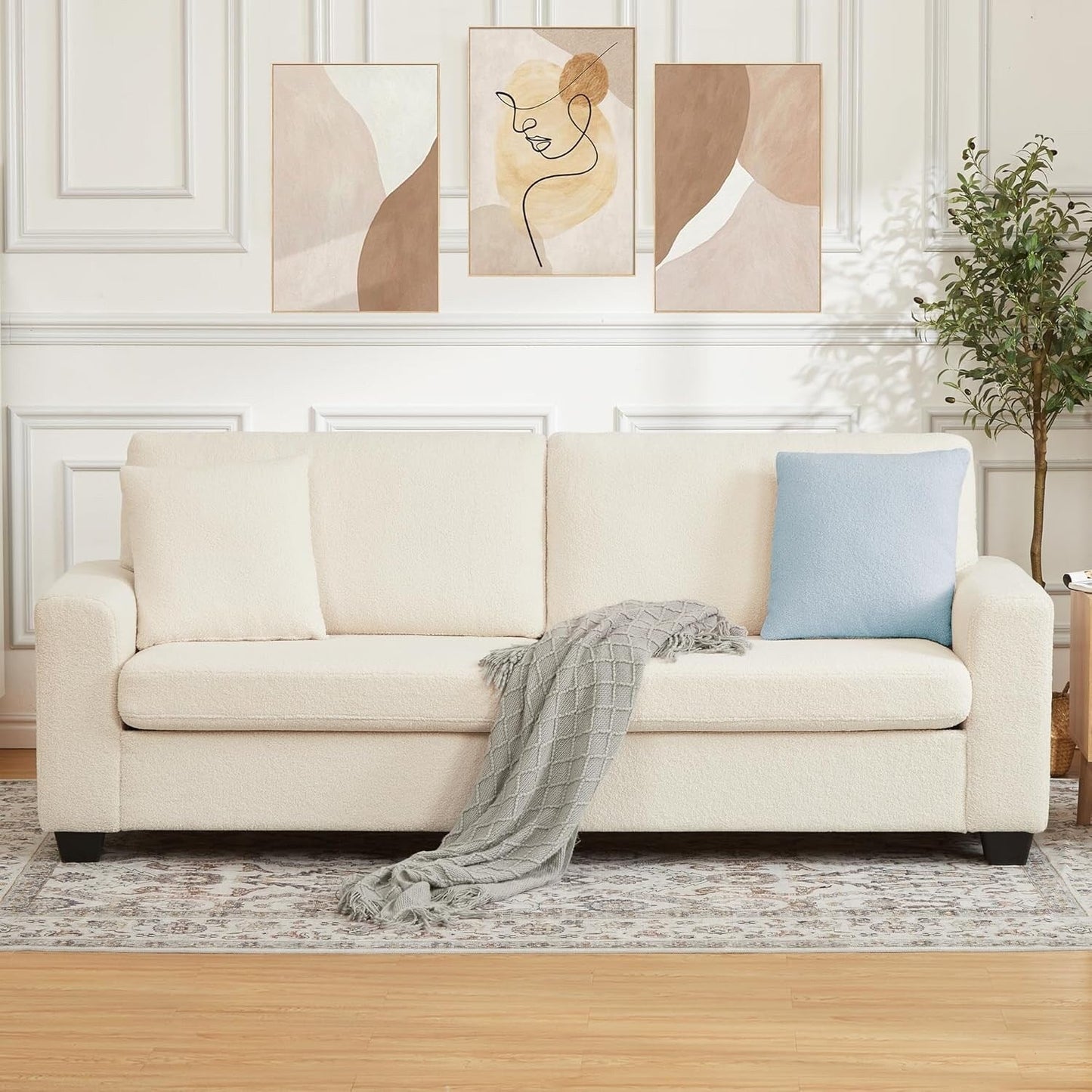Divano moderno a 3 posti da 83 pollici con sedute profonde, comodo divano a nuvola per il soggiorno