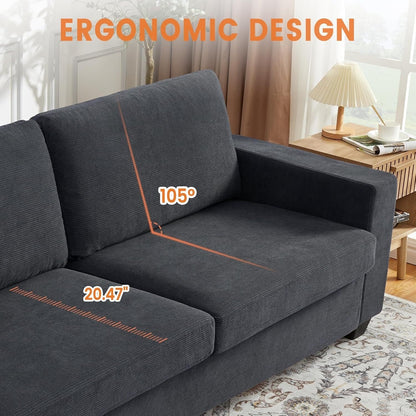 Divano moderno a 3 posti da 83 pollici con sedute profonde, comodo divano a nuvola per il soggiorno