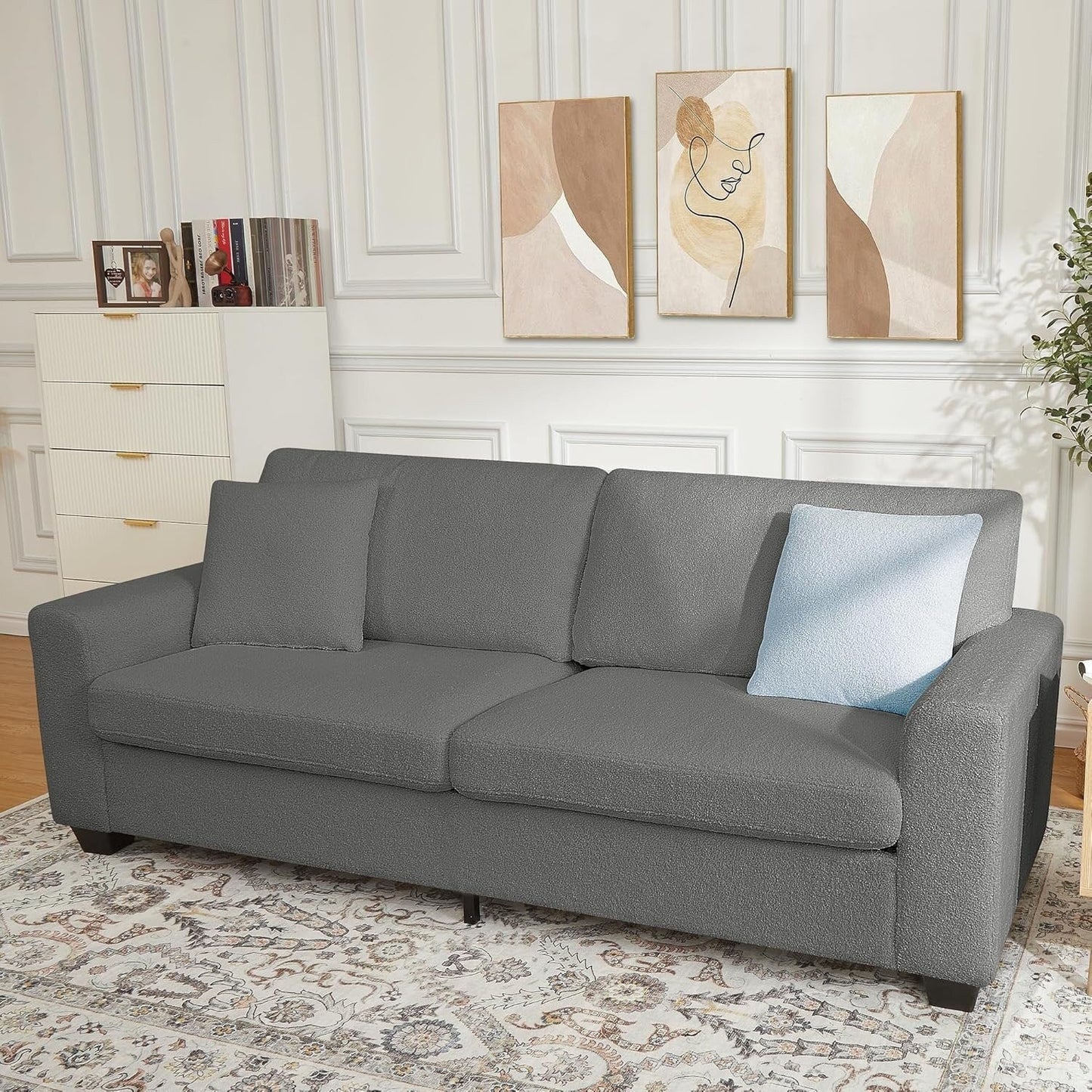 Divano moderno a 3 posti da 83 pollici con sedute profonde, comodo divano a nuvola per il soggiorno