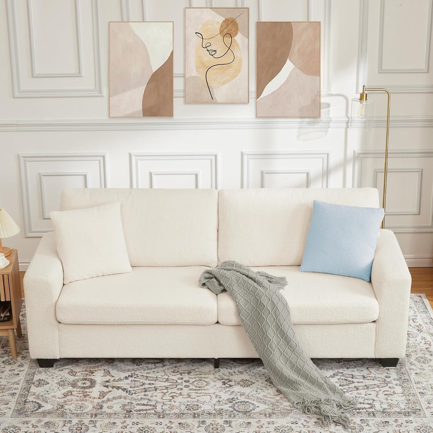 Divano moderno a 3 posti da 83 pollici con sedute profonde, comodo divano a nuvola per il soggiorno