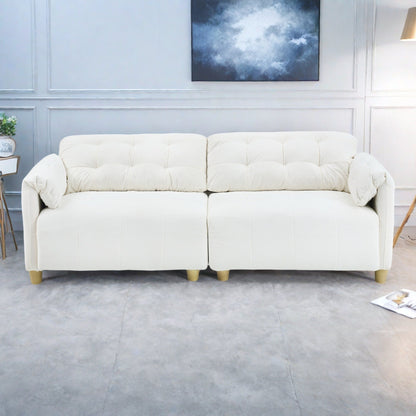 Divano 83.1 Flanella a 3 posti con schiuma ad alta densità, struttura in legno massello, facile da montare