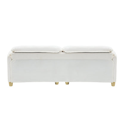 Divano 83.1 Flanella a 3 posti con schiuma ad alta densità, struttura in legno massello, facile da montare