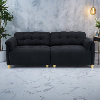 Divano 83.1 Flanella a 3 posti con schiuma ad alta densità, struttura in legno massello, facile da montare