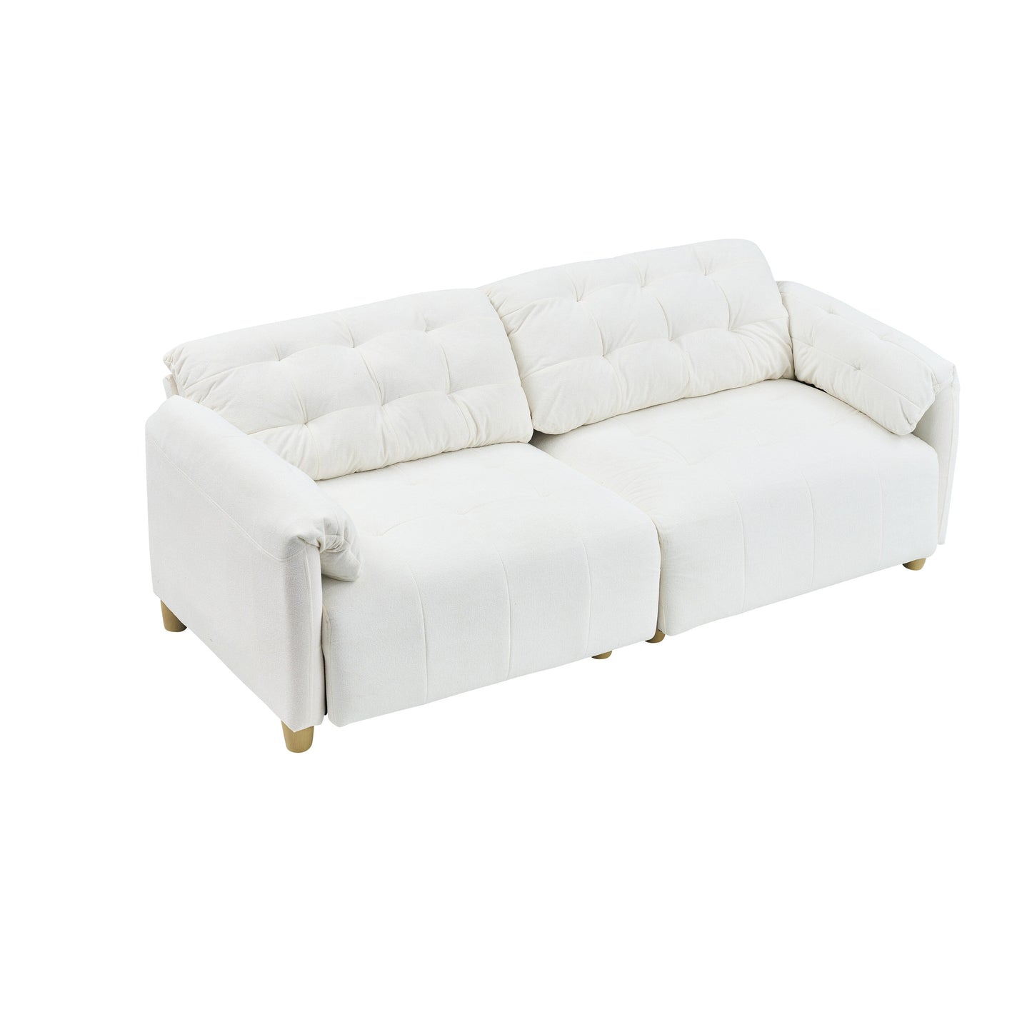 Divano 83.1 Flanella a 3 posti con schiuma ad alta densità, struttura in legno massello, facile da montare