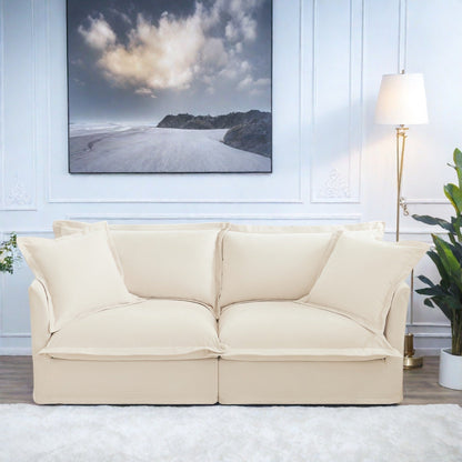 Divano modulare a 3 posti in ciniglia 83.4 con fodere rimovibili e lavabili, capacità di 300 libbre