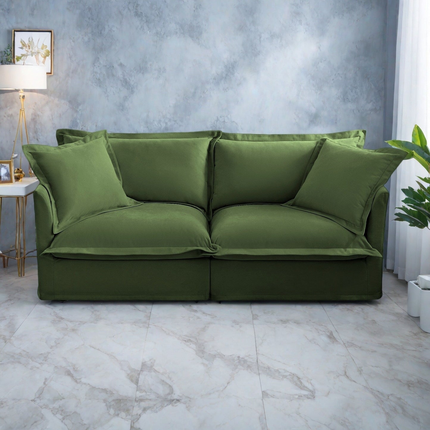 Divano modulare a 3 posti in ciniglia 83.4 con fodere rimovibili e lavabili, capacità di 300 libbre