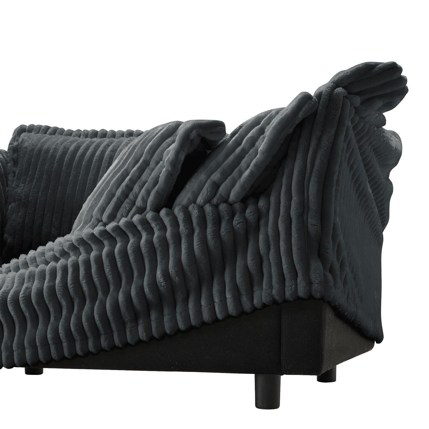 Divano a 3 posti in velluto a coste 83.4 con cuscini per soggiorno e camera da letto