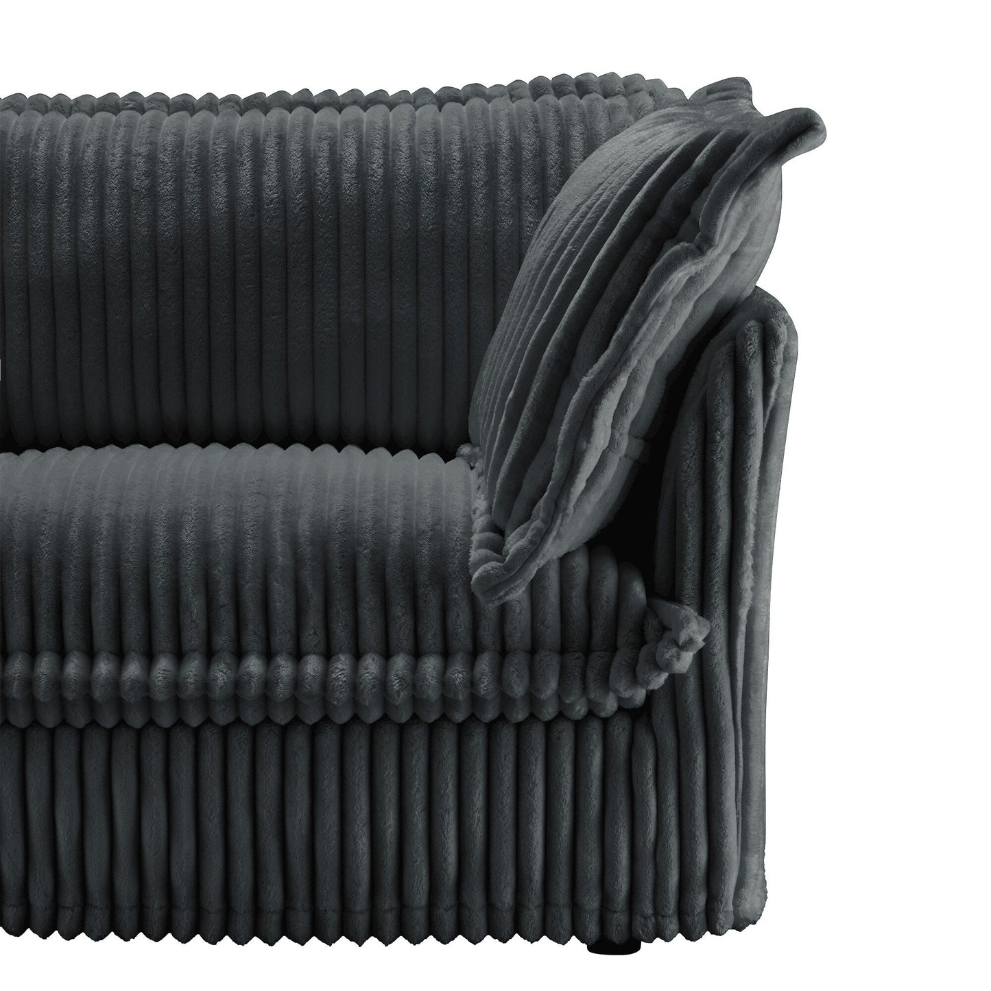 Divano a 3 posti in velluto a coste 83.4 con cuscini per soggiorno e camera da letto