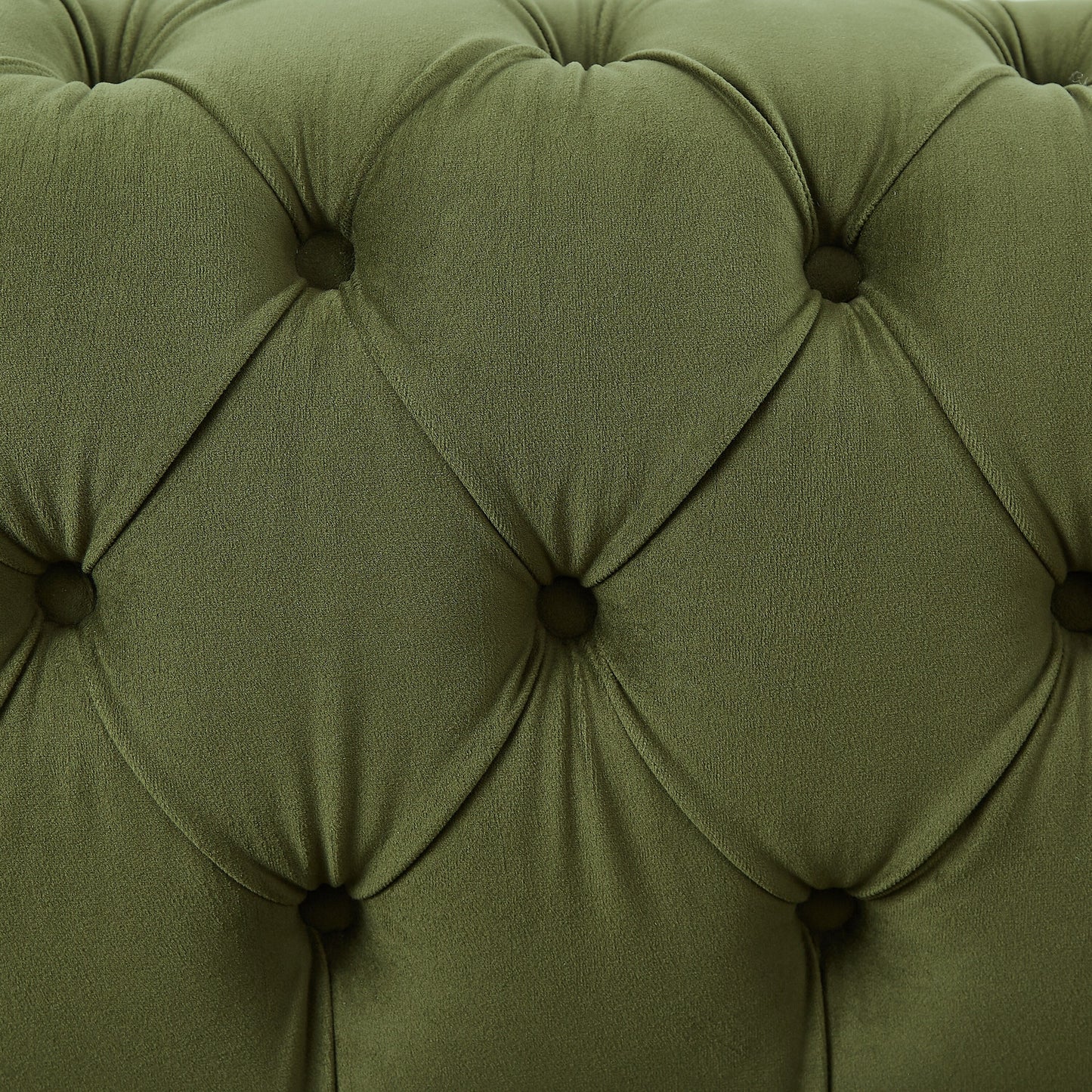 Divano a 3 posti in velluto da 83,75 pollici con cuciture a rombi trapuntate, dettagli dorati e gambe in ferro