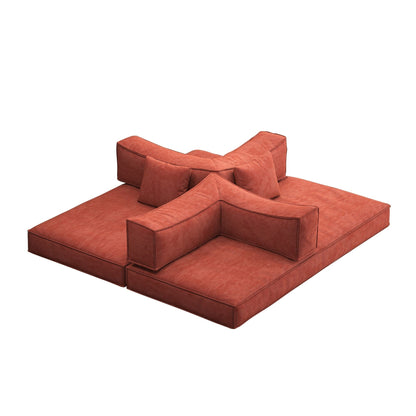 Divano letto imbottito convertibile in velluto a coste, divano futon pieghevole con 2 cuscini