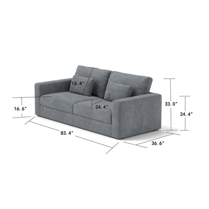 Divano a 3 posti 83Fabric - Comfort morbido con doppia imbottitura per soggiorni moderni