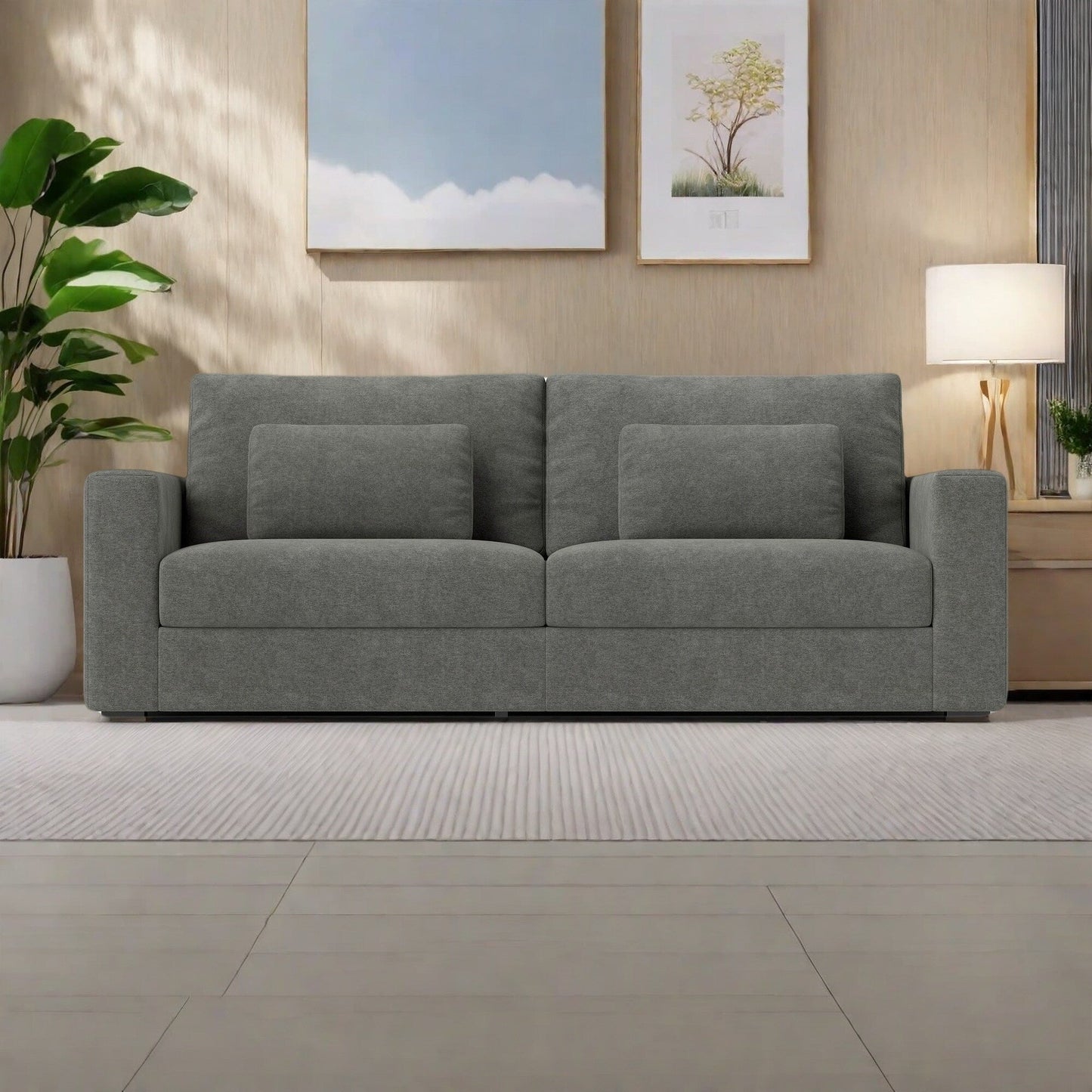 Divano a 3 posti 83Fabric - Comfort morbido con doppia imbottitura per soggiorni moderni