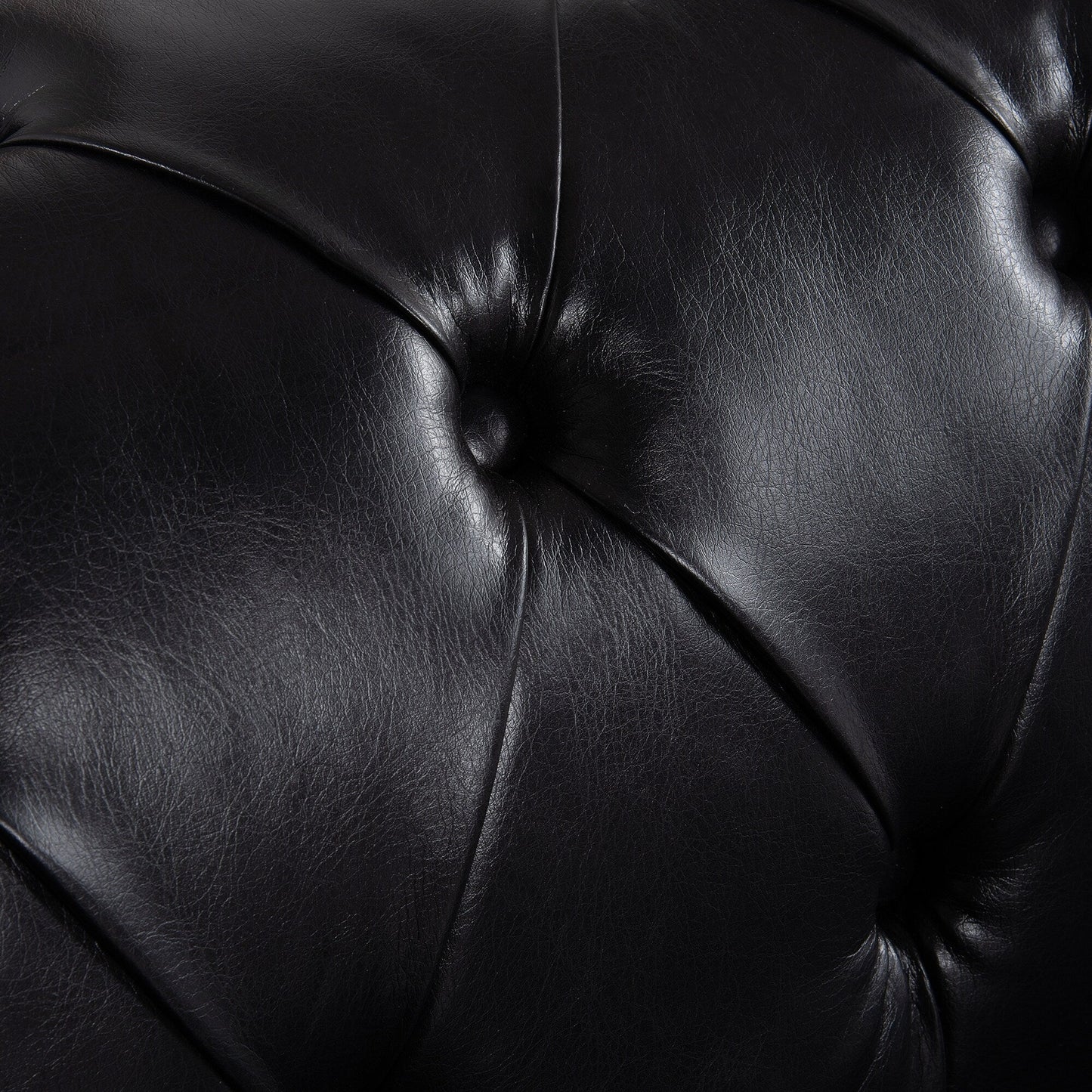 Divano tradizionale a 3 posti con braccioli quadrati in PU da 84,06 pollici, cuscini rimovibili, seduta a molle insacchettate e base a slitta in ferro