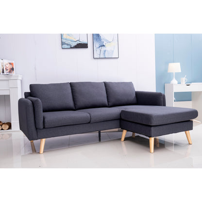 Divano a L da 84,6 pollici con poggiapiedi intercambiabili - Perfetto per soggiorno e appartamento