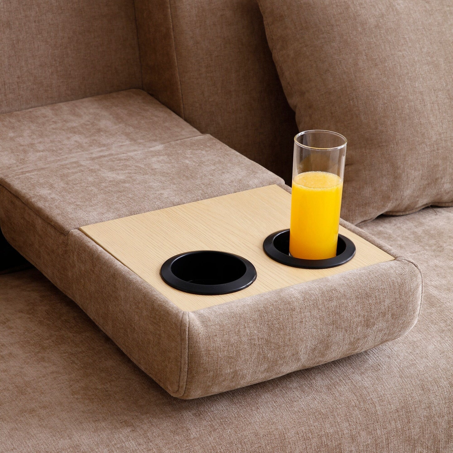 Divano letto trasformabile in lino e cotone a 3 posti con pouf contenitore, tavolo a ribalta, 2 cassetti, 84,65 €