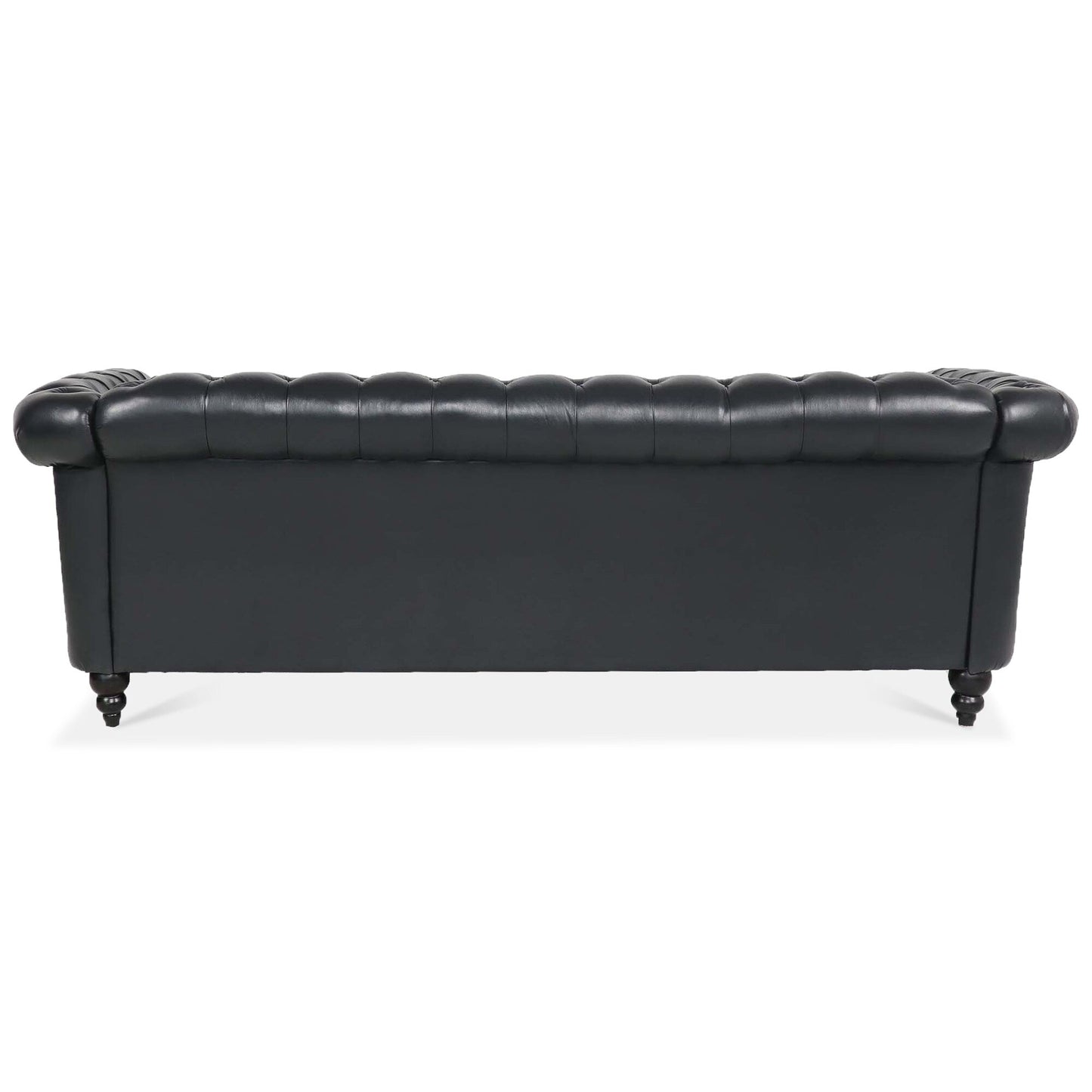 Divano Chesterfield in pelle PU da 84,65 pollici con braccioli arrotolati (3 posti)