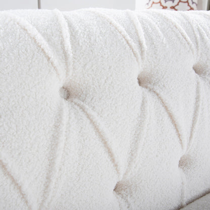 Divano Chesterfield in poliestere con braccioli arrotolati (3 posti) 84,65