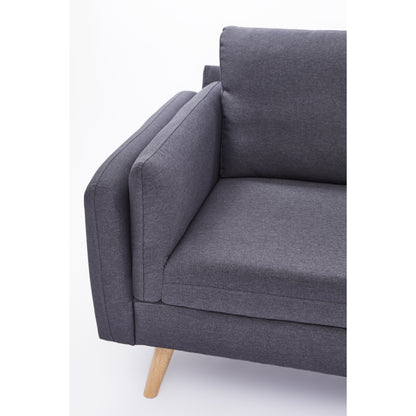 Divano a 3 posti a L in lino da 84,6'' con chaise longue reversibile, cuscini a molle indipendenti, struttura in legno massello, doppi braccioli