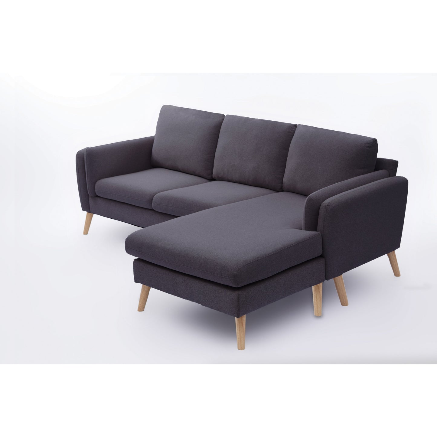 Divano a L in lino da 84,6'' con chaise longue reversibile