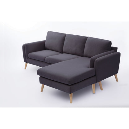 Divano a L in lino da 84,6'' con chaise longue reversibile