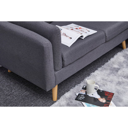 Divano a L in lino da 84,6'' con chaise longue reversibile