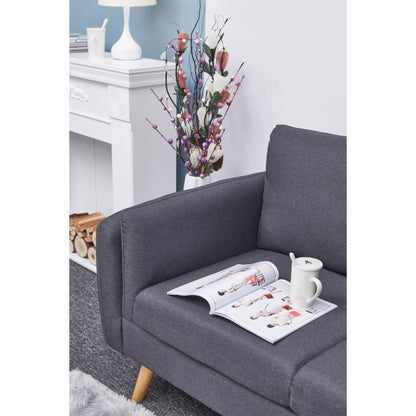 Divano a L in lino da 84,6'' con chaise longue reversibile