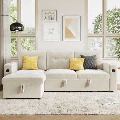 Divano letto 84 posti, divano componibile modulare con contenitore reversibile