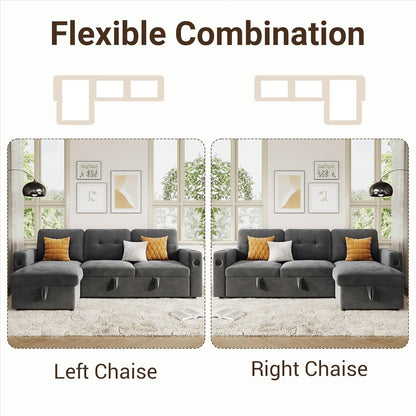 Divano letto 84 posti, divano componibile modulare con contenitore reversibile